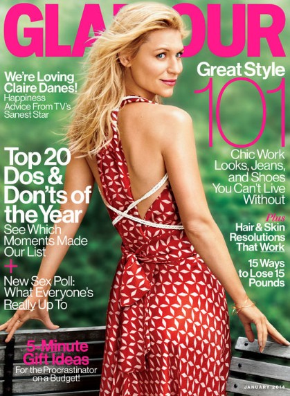 Glamour, January 2014, Claire Danes