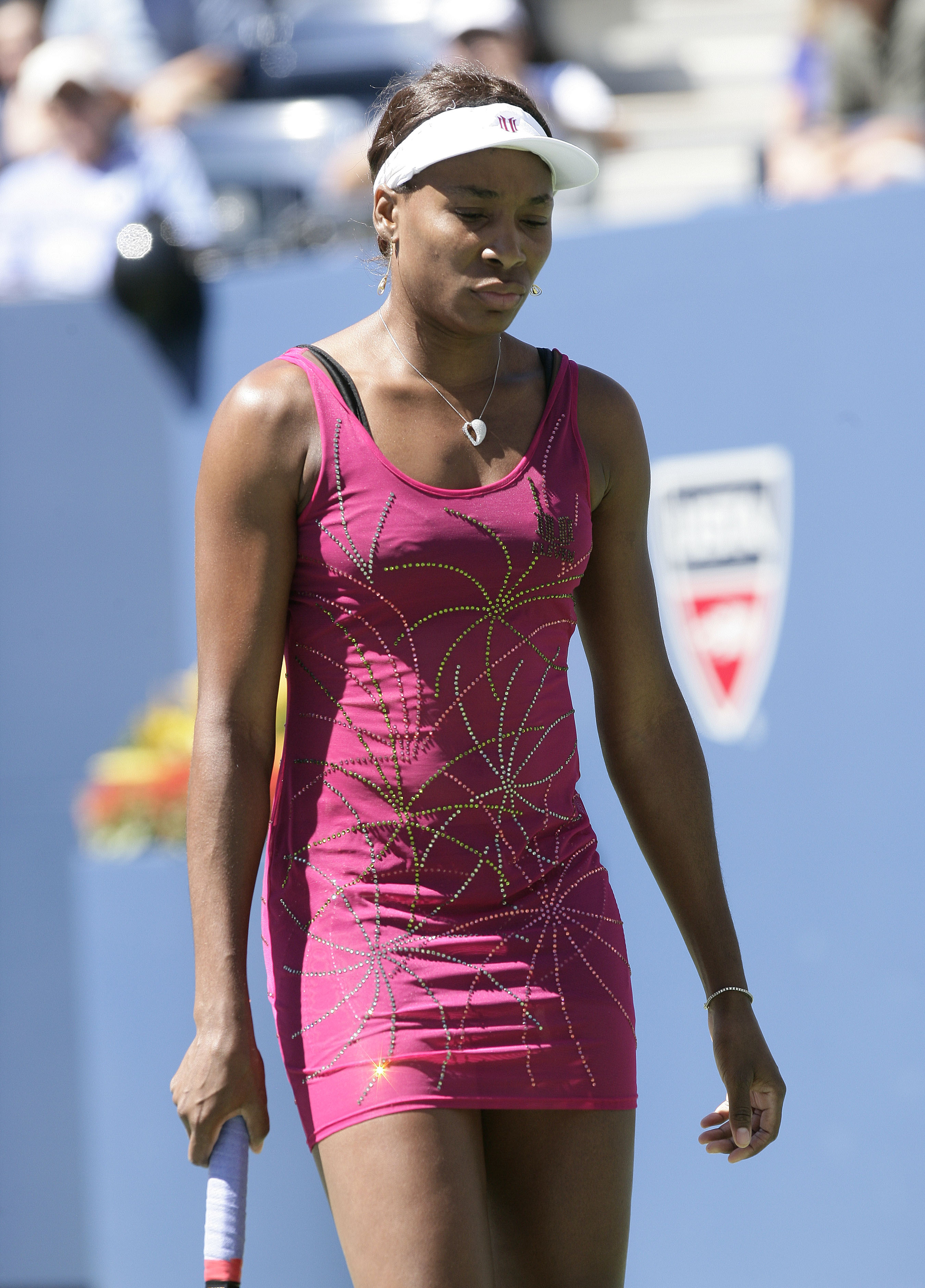 Venus Williams in action during her match against Peer at the US Open