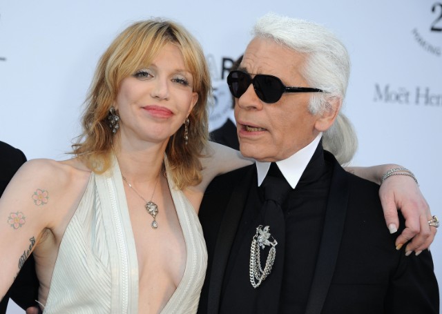 Courtney Love and Karl Lagerfeld