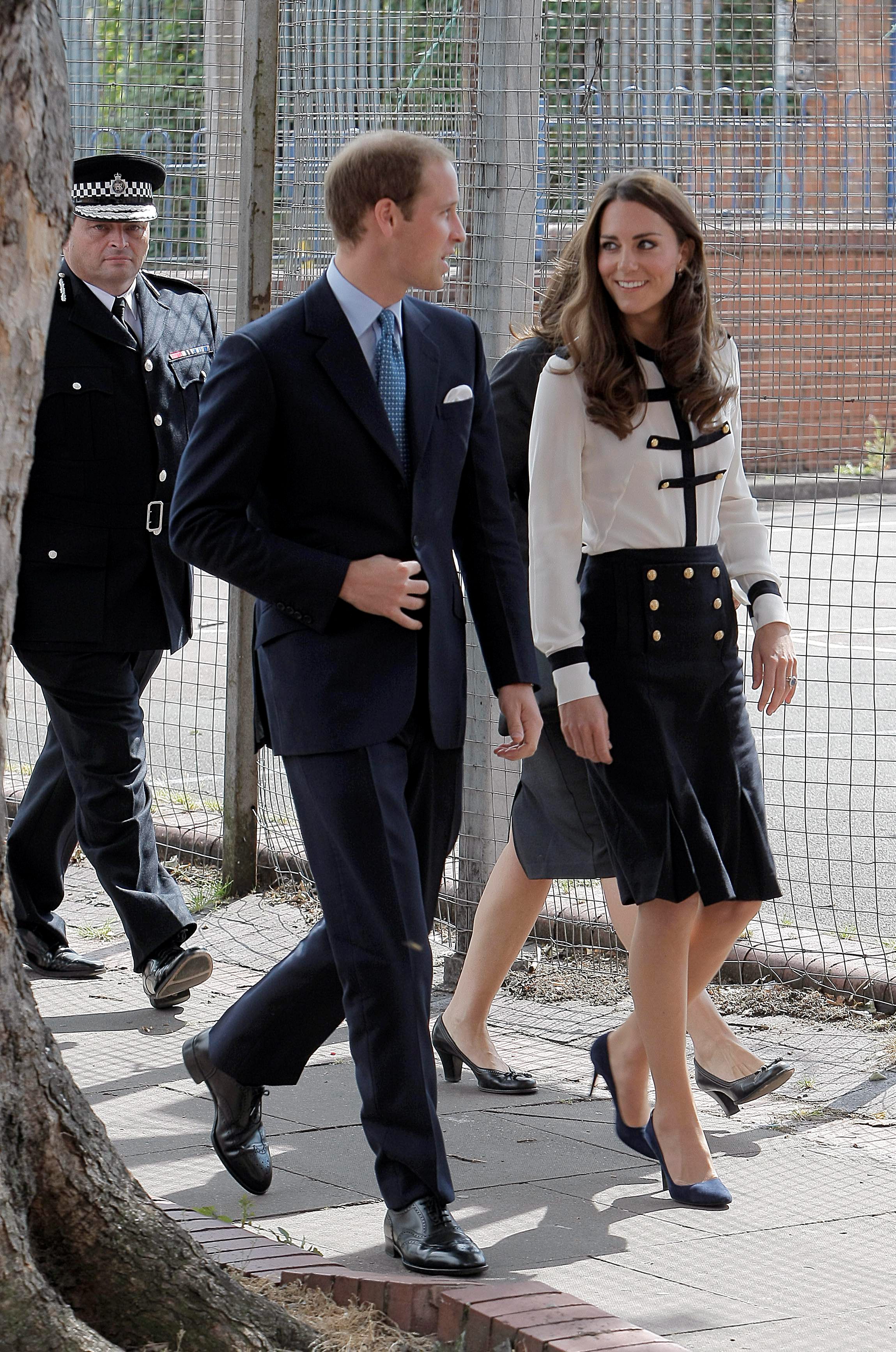 Prince William and Kate Middleton arrive at the Summerfield Community Centre in Birmingham to meet with members of the community who were affected by the riots