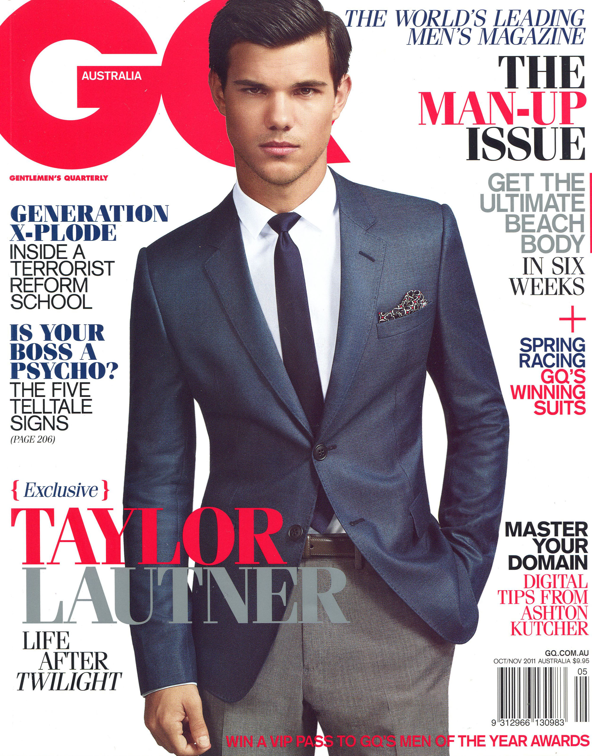 Taylor Lautner on the cover of GQ Australia - Go Fug Yourself