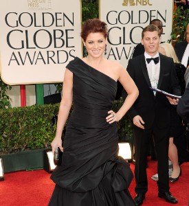 Golden Globes Fug Carpet: Debra Messing