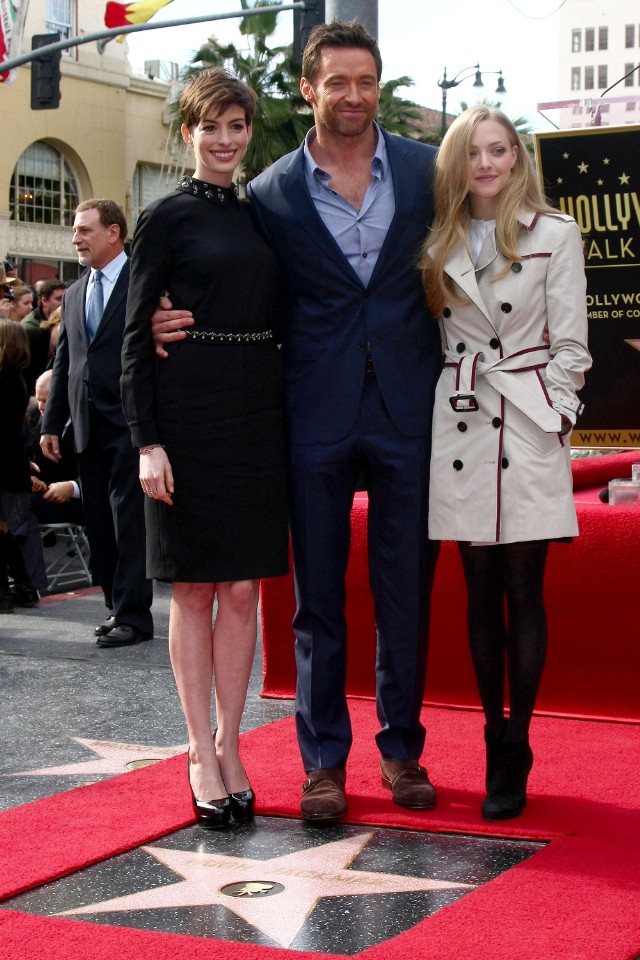 Hugh Jackman, Anne Hathaway, Amanda Seyfried