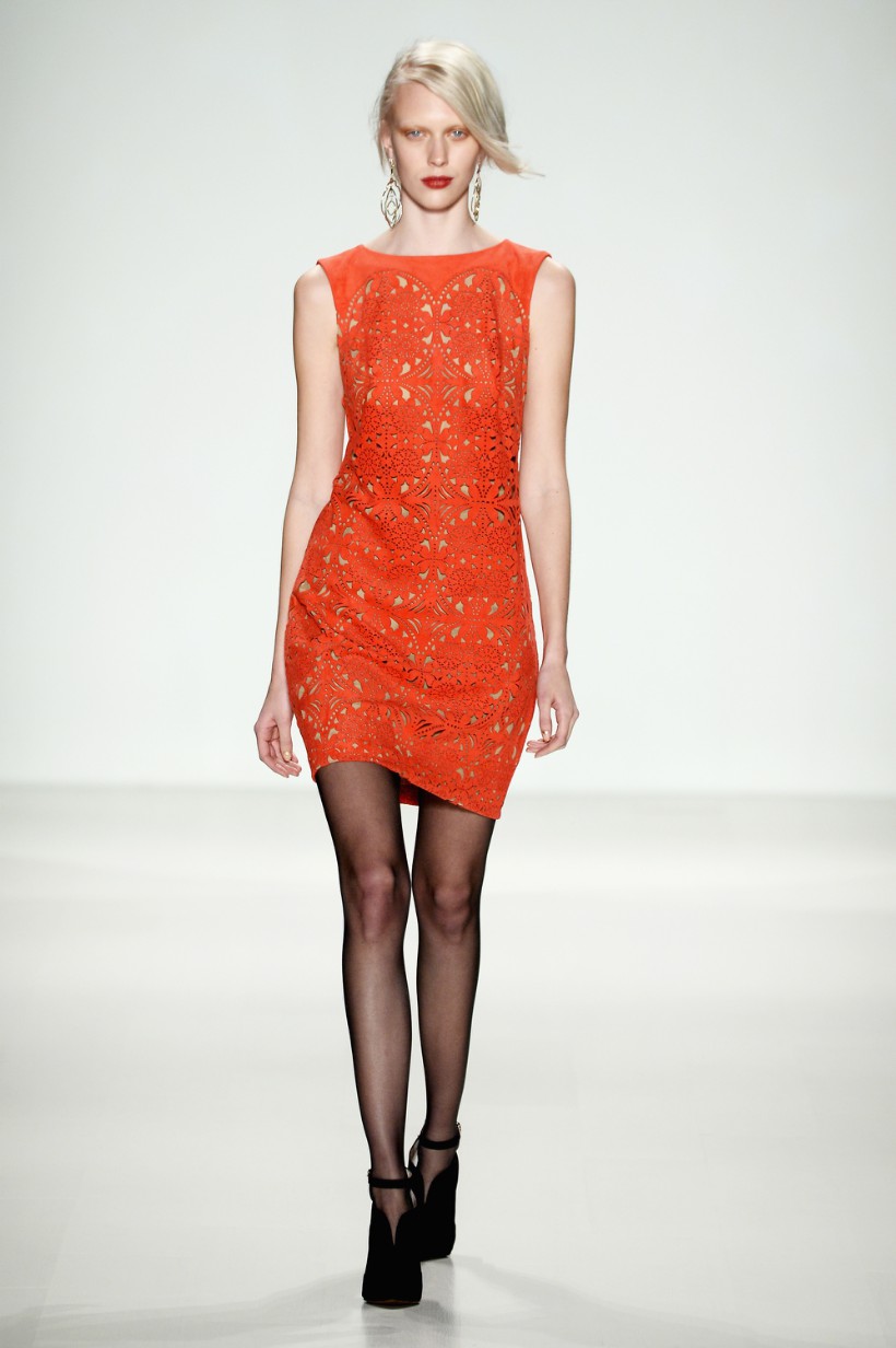 open lace back dress Tadashi Shoji Cassia Bow-Shoulder Crepe Evening Gown ALG1837 main image 1