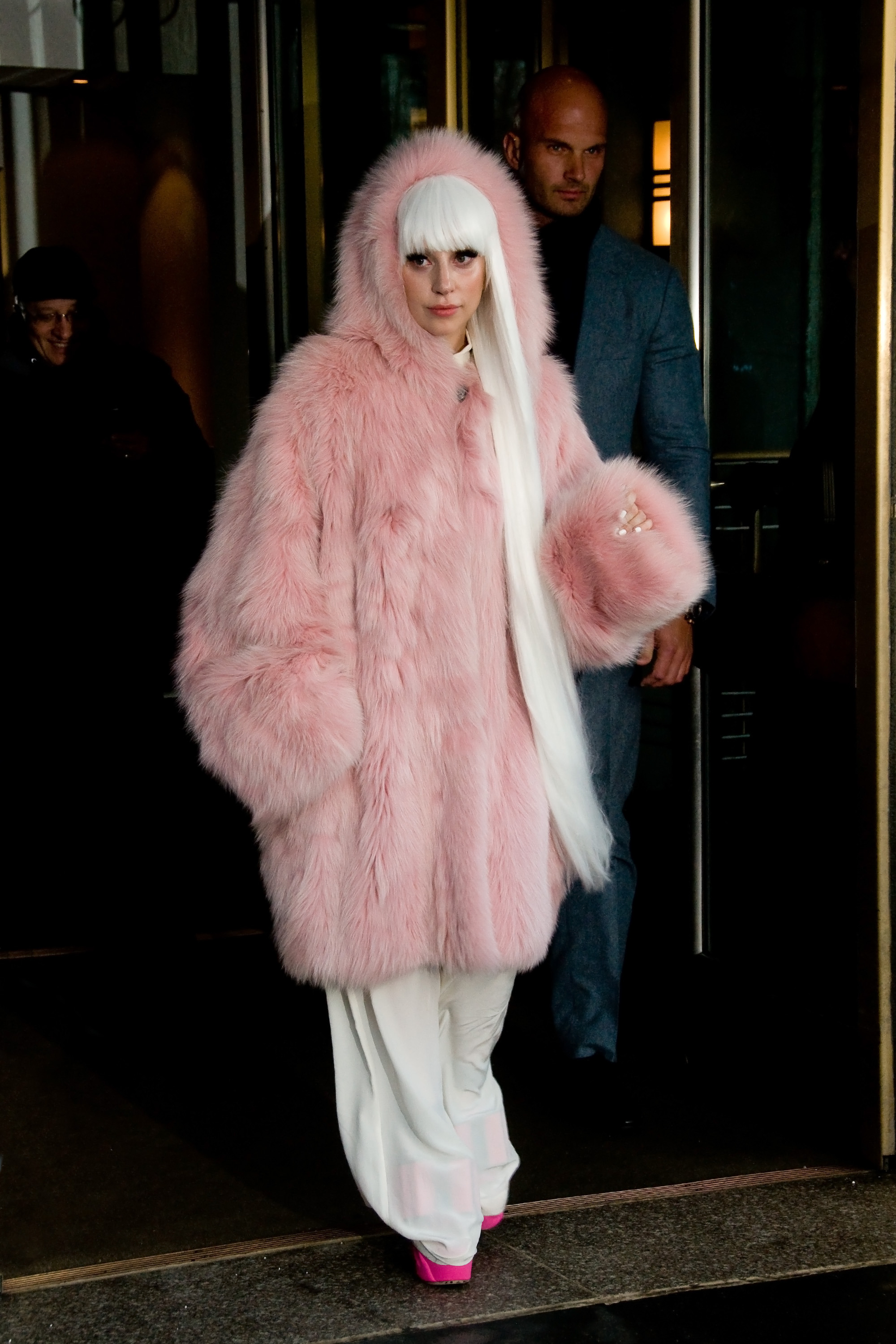 Lady Gaga on her way to the Tonight Show