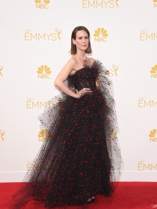Emmy Awards Fug Carpet: Sarah Paulson in Armani Prive