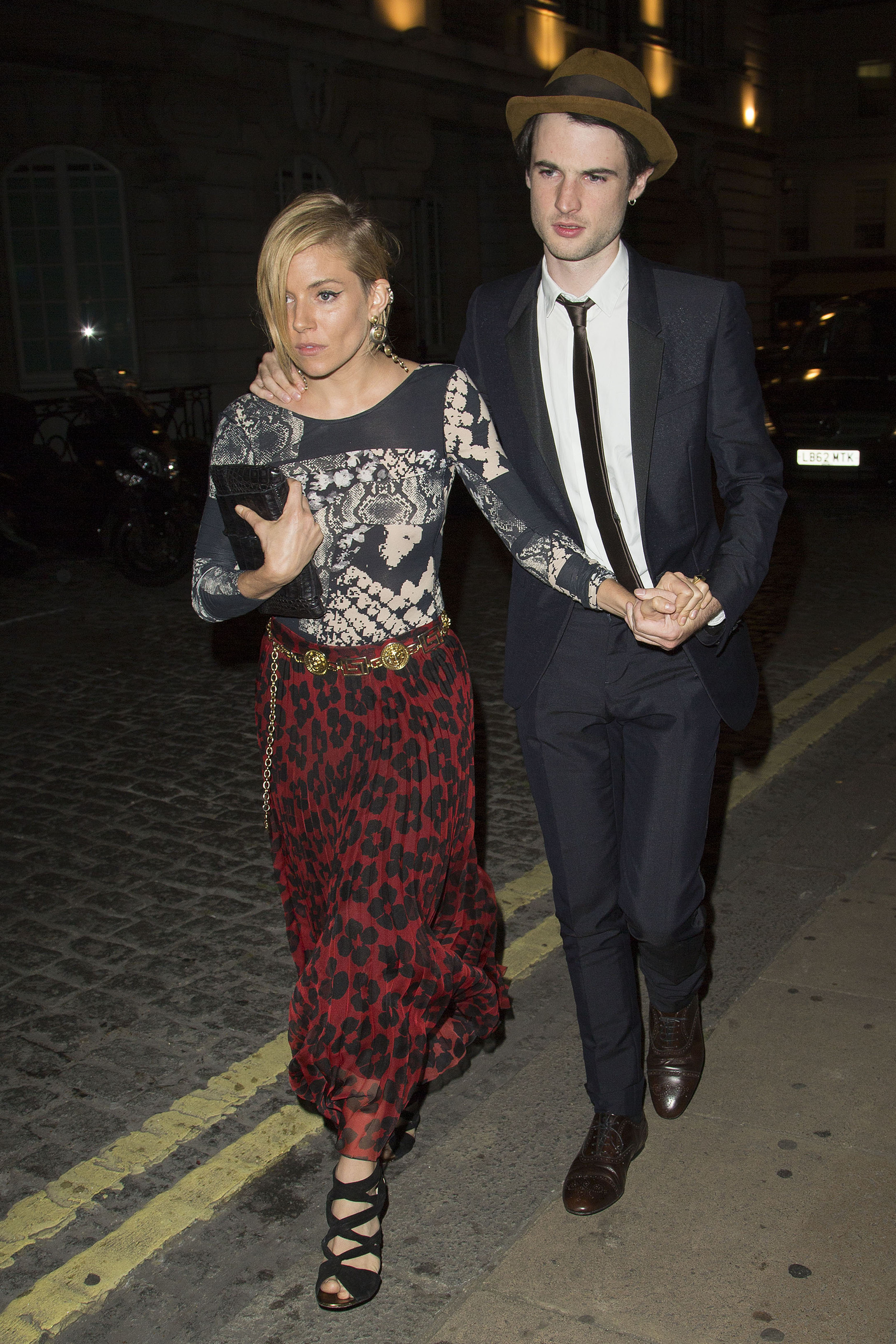 Sienna Miller and Tom Sturridge arrive for Kate Moss and AnOther Magazine Party **USA ONLY**