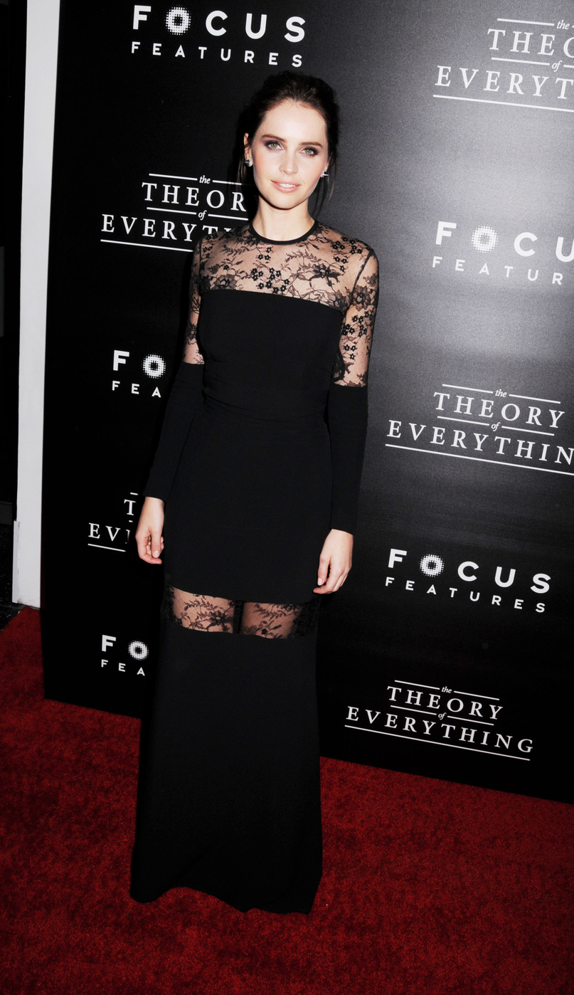 Felicity Jones attends 'The Theory Of Everything' New York Premiere at Museum of Modern Art in New York City