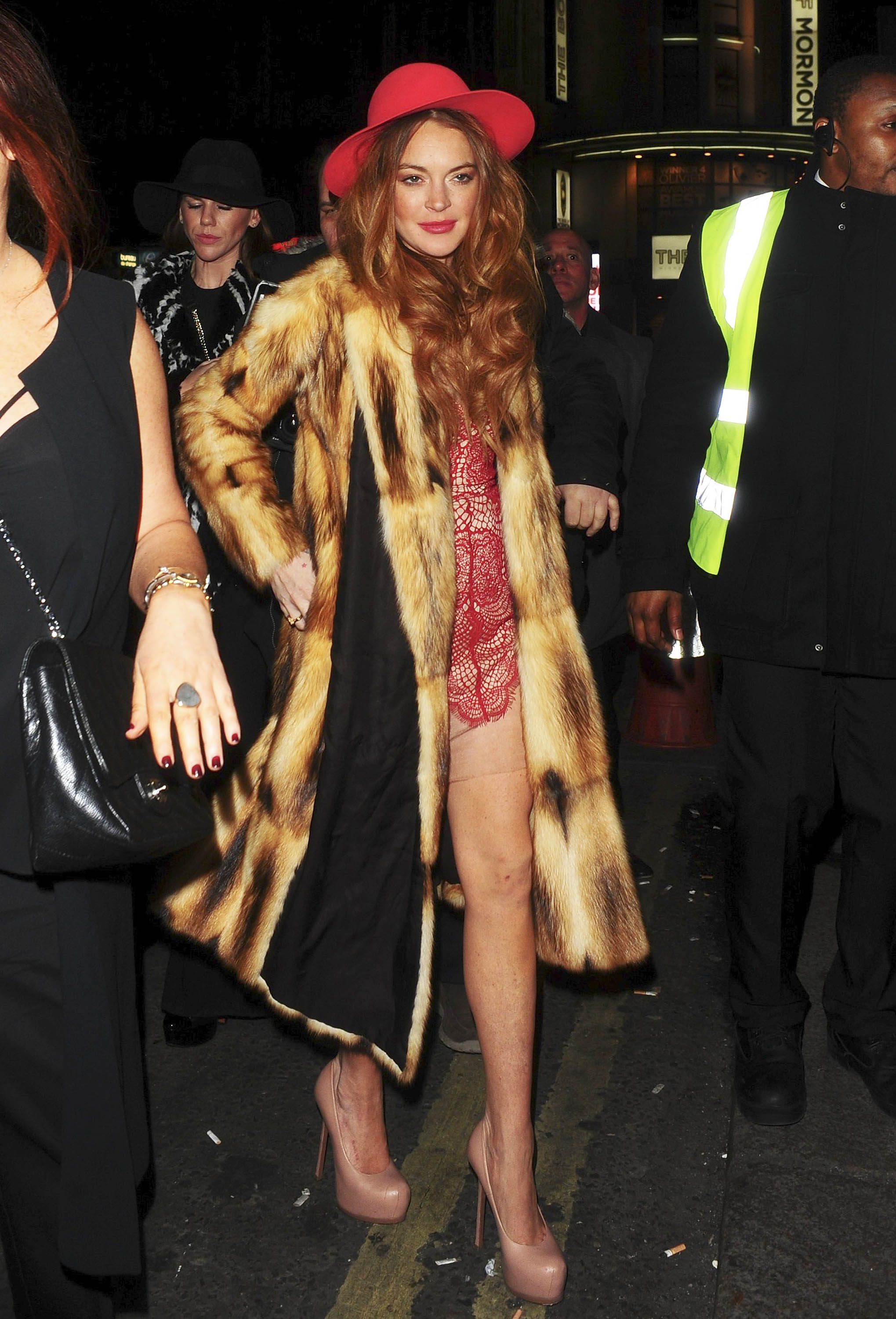 Lindsay Lohan Enjoys A Night Out In London