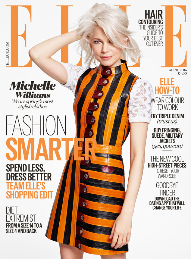 michelle williams orange dress Michelle Williams, Brad Pitt and Laura Dern at the Golden Globes After-Parties