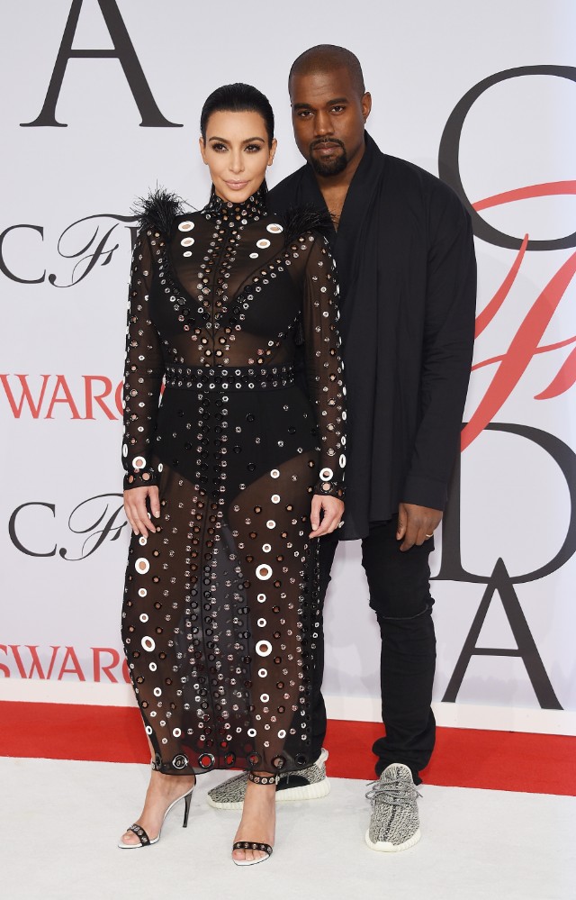 kim kardashian and kanye west CFDA Awards 2015