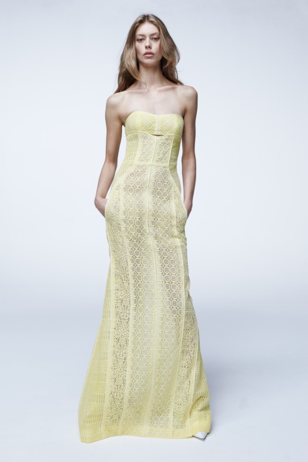slim fit dress slacks A-LINE SLEEVELESS LAME PLEATING DRESS J. Mendel