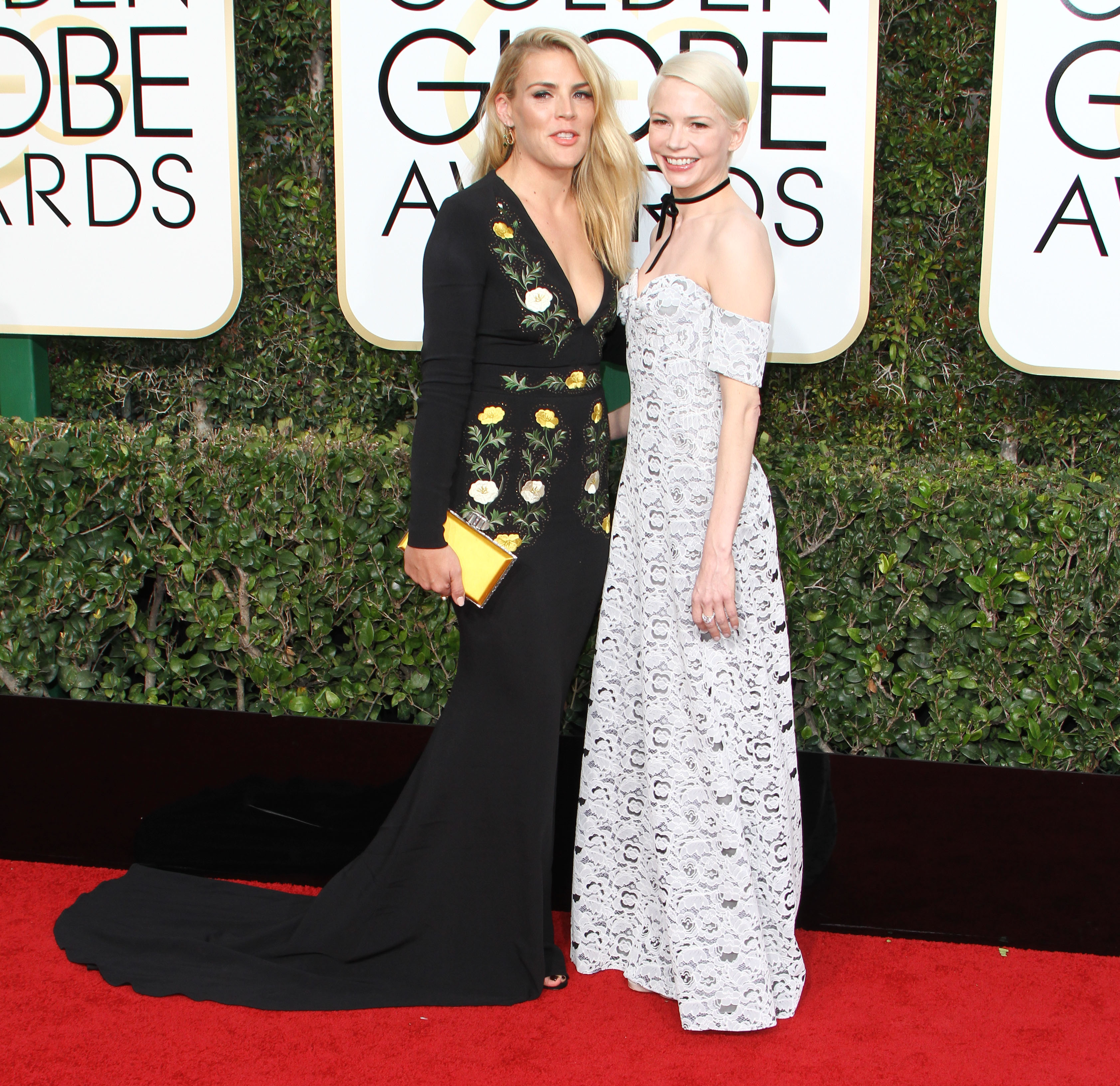 Busy Philipps in Stella McCartney, Michelle Williams in Louis Vuitton at the Golden Globes