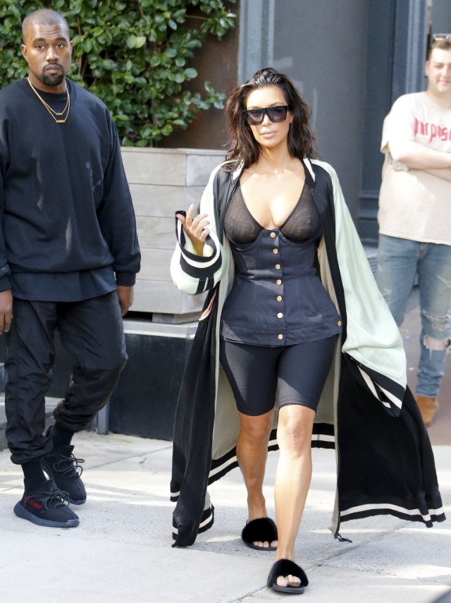 Kim Kardashian Rocks A See Through Top In NYC