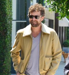 Joshua Jackson Looking Happy While Leaving Alfred Cafe In Hollywood.