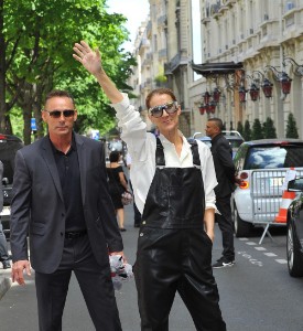 Celine Dion leaves her hotel and hits the streets of Paris