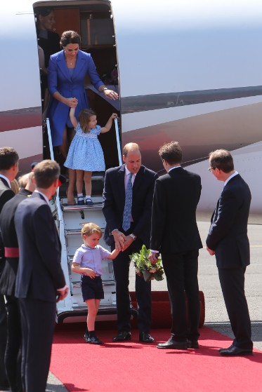 Wills and Kate and George and Charlotte Arrive in Germany