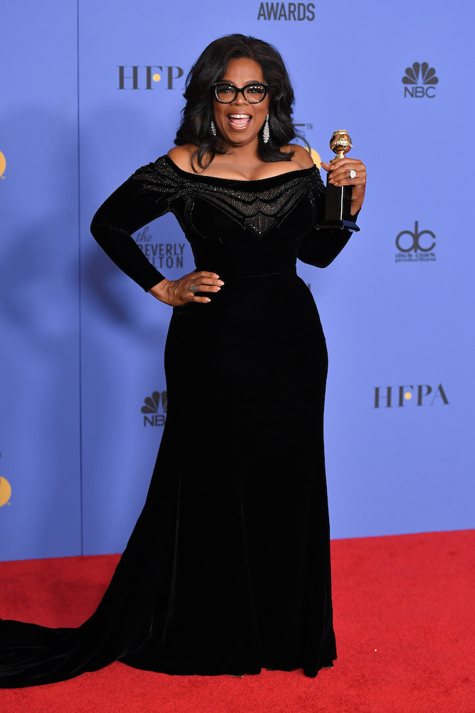 Oprah Winfrey In Atelier Versace – 2018 Golden Globe Awards