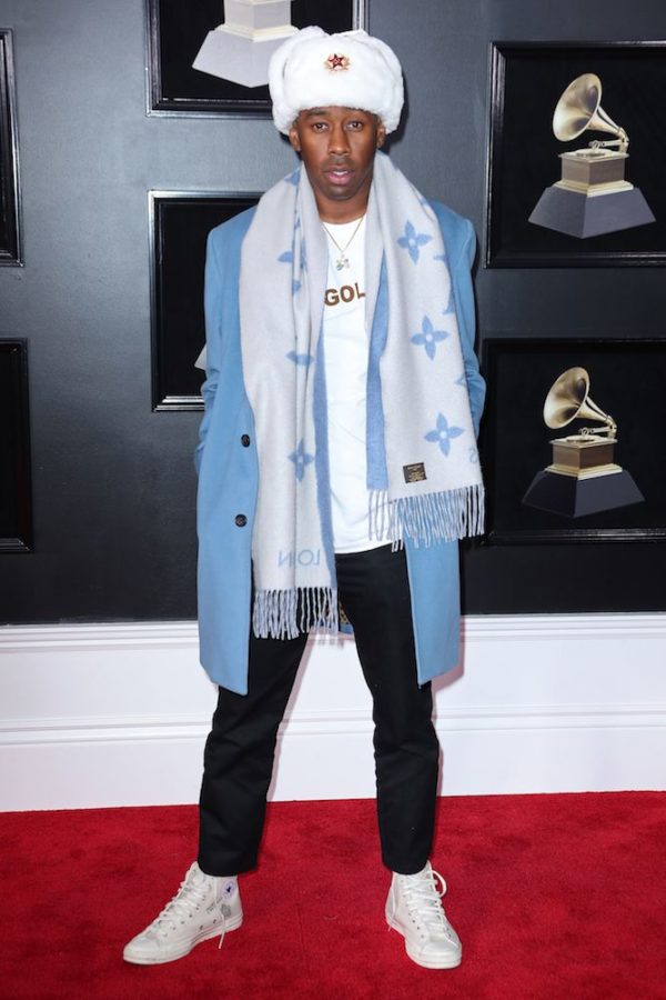 Tyler, The Creator arrives on the red carpet at the 60th Annual