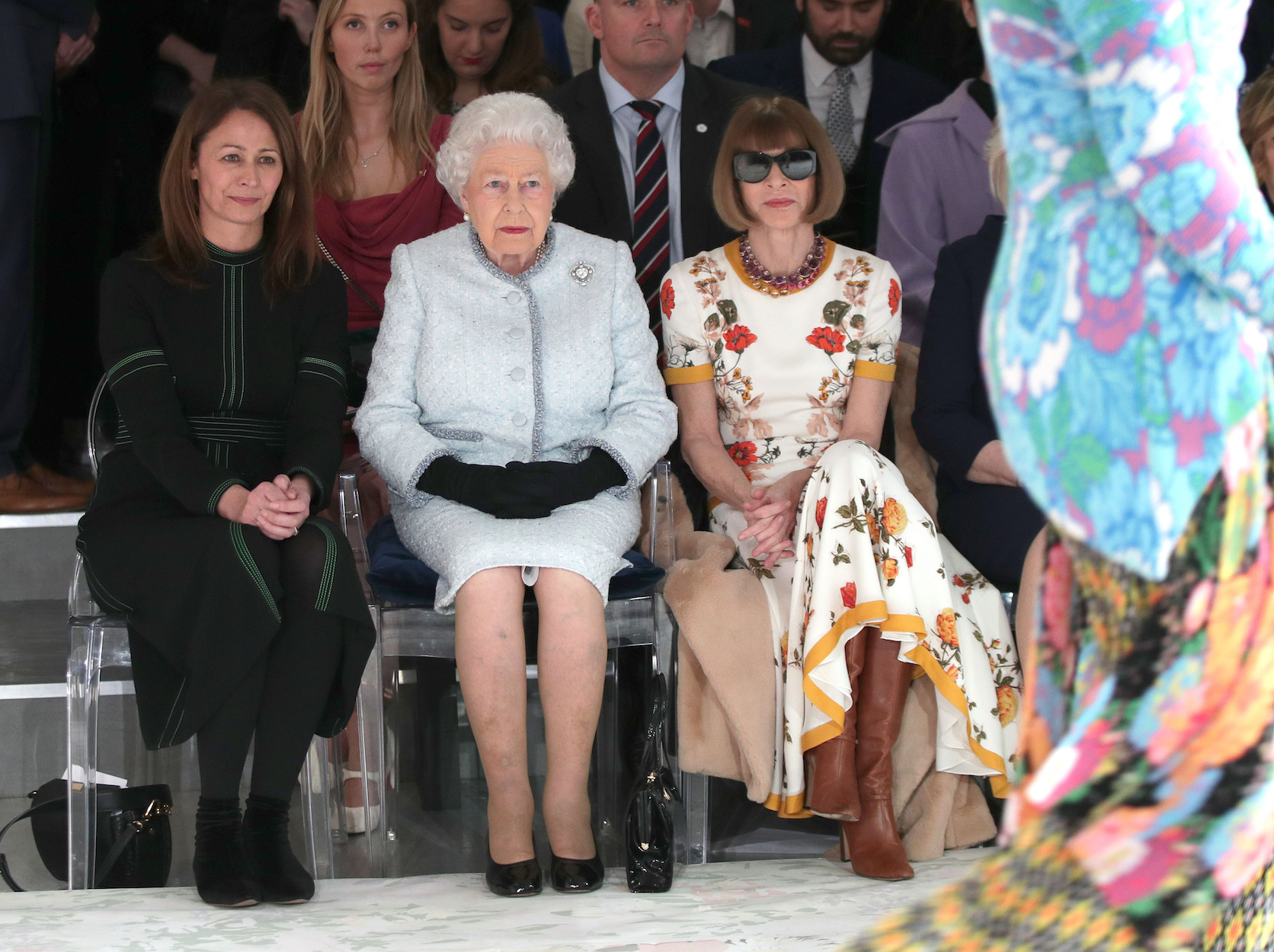 Queen Elizabeth Anna Wintour London Fashion Week