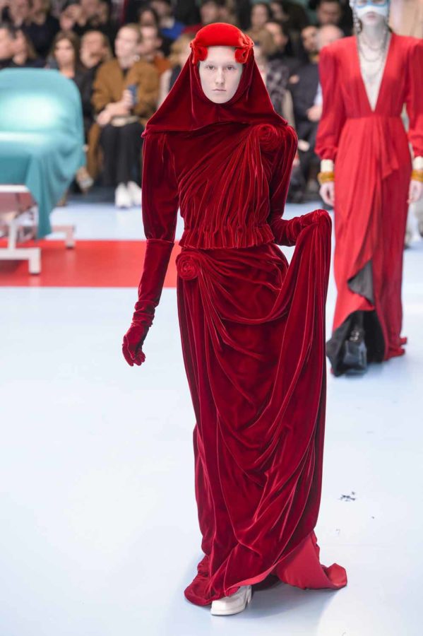 open lace back dress Gucci Velvet Ties Silk-chiffon Dress – Runway Catalog main image 1