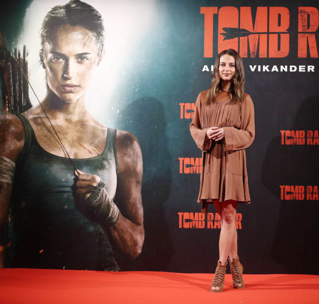 Alicia Vikander Attends Photocall for Tomb Raider