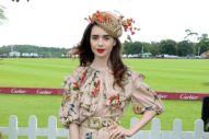 Lily Collins Looks Very Dramatic (and Pretty) at the Cartier Queen’s Cup