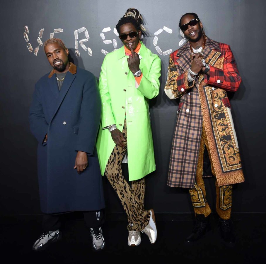 Versace New York Fashion Show Celebrity Style - 2 Chainz, Kanye, Young  Thug, and 21 Savage at Versace Pre-Spring 2019