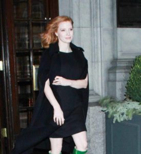 Jessica Chastain Leaves For Jimmy Fallon Appearance