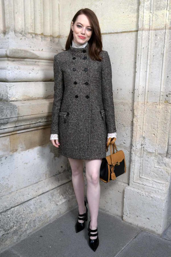 Emma Stone's Colorful Striped Power Suit Stole The Show At Louis Vuitton's  Paris Fashion Week Show - SHEfinds
