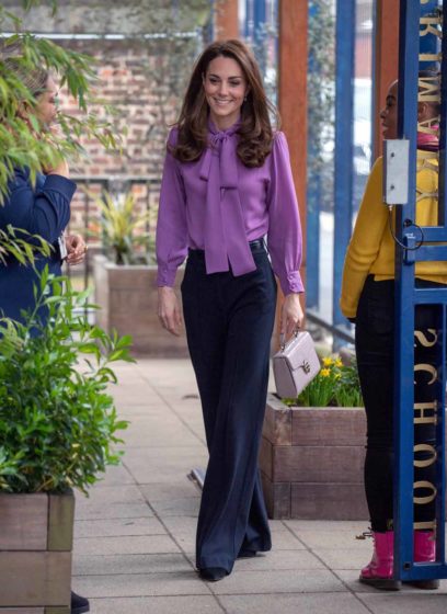 Kate Middleton Gucci blouse Jigsaw pants