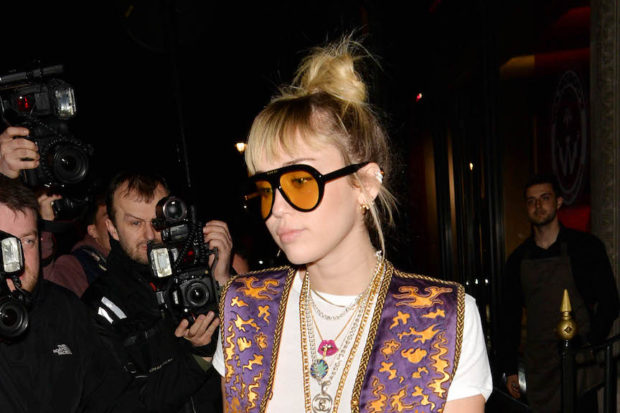 Miley Cyrus Leaving Gymkhana Restaurant After Having Dinner