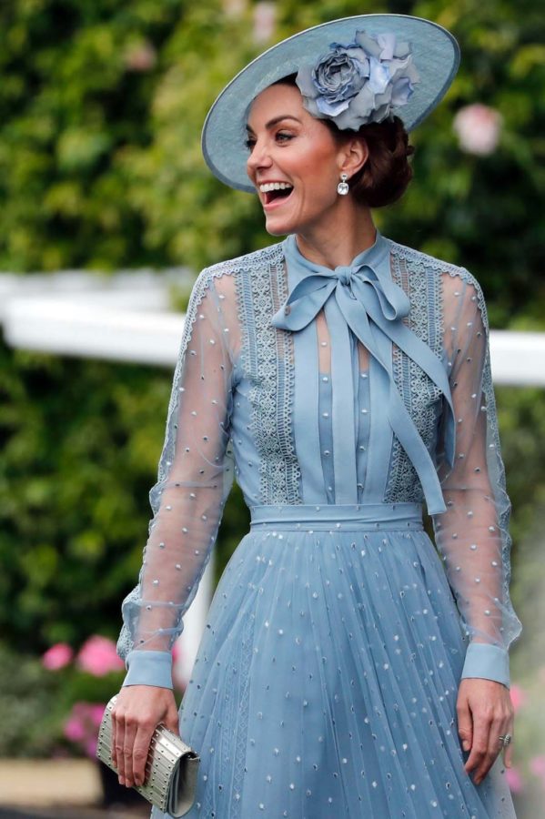 elie saab blue dress kate Kate Middleton Wore Sheer Blue Dress for King Charles' Coronation Garden Party