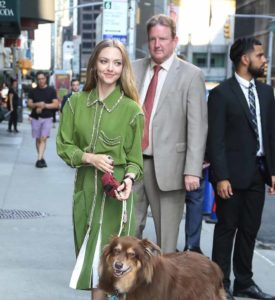 Amanda Seyfried Brings her dog Finn to The Late Show With Stephen Colbert