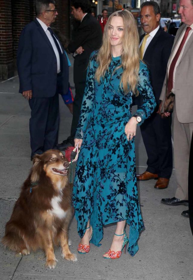 Amanda Seyfried and Jacob Tremblay Outside of Late Show With Stephen Colbert