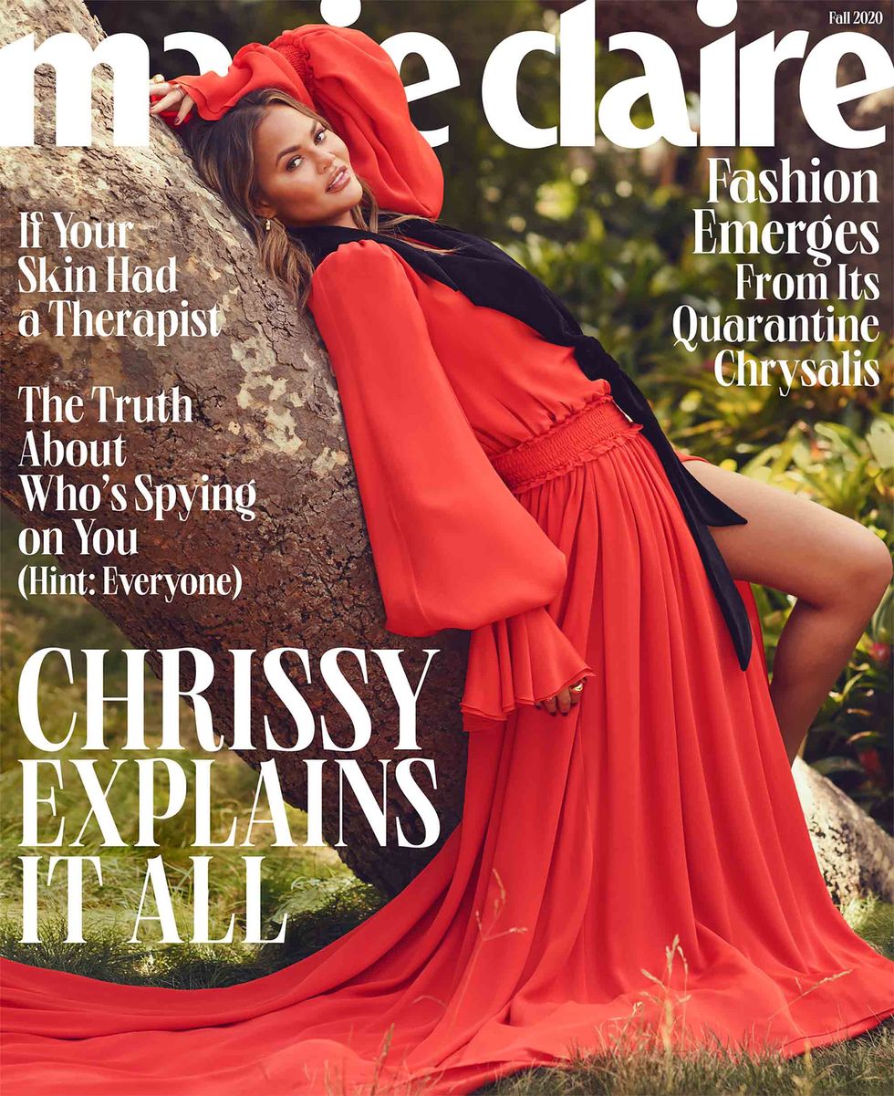 Chrissy Teigen Leans On A Tree For Marie Claire Go Fug Yourself