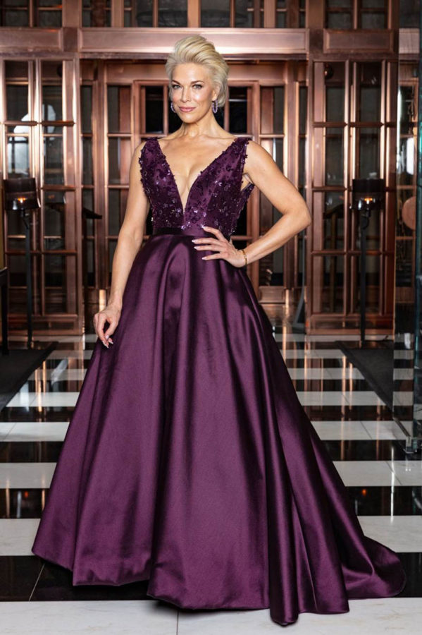 hannah waddingham purple dress