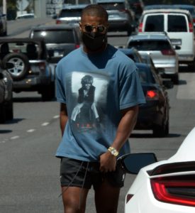 Exclusive - Michael B Jordan wears Tina Turner shirt, West Hollywood, California, USA - 07 Aug 2021