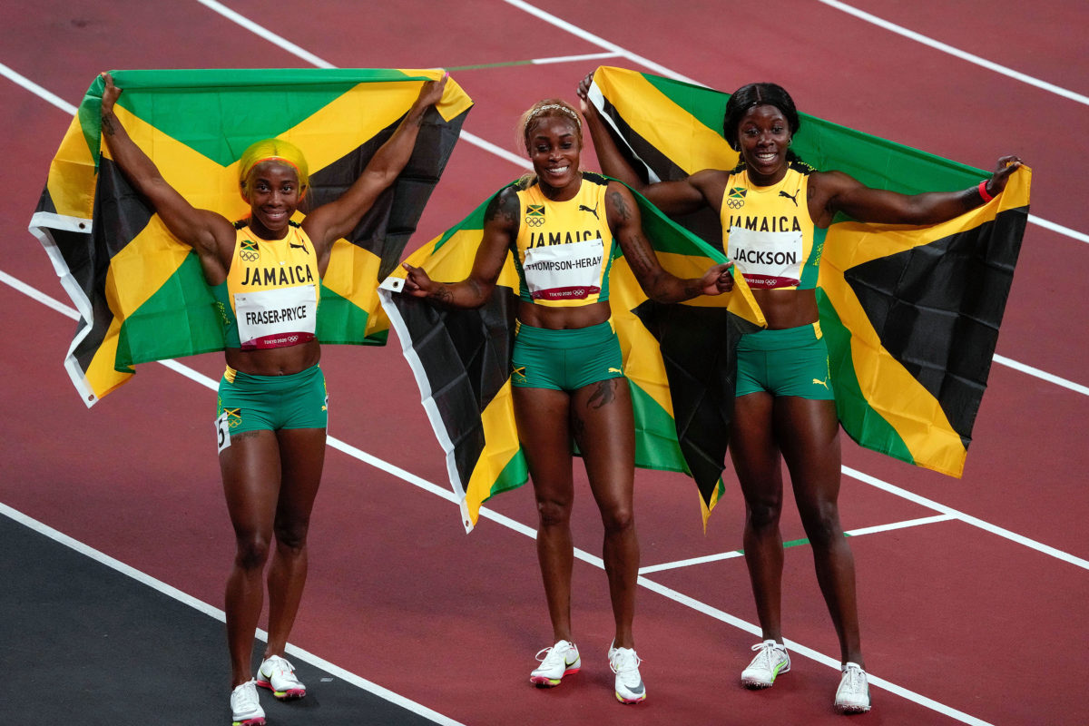 Shelly-Ann Fraser-Pryce, Elaine Thompson-Herah, Shericka Jackson