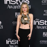 And Now, Elle Fanning Is Wearing a Massive Bejeweled Knot On Her Chest