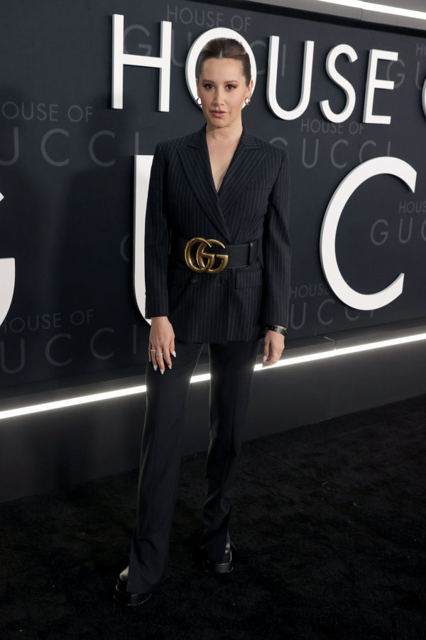 Rachel Zoe arrives at The House of Gucci LA premiere at the