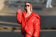 Kristen Bell Opted For All Red Pleather at Jimmy Kimmel