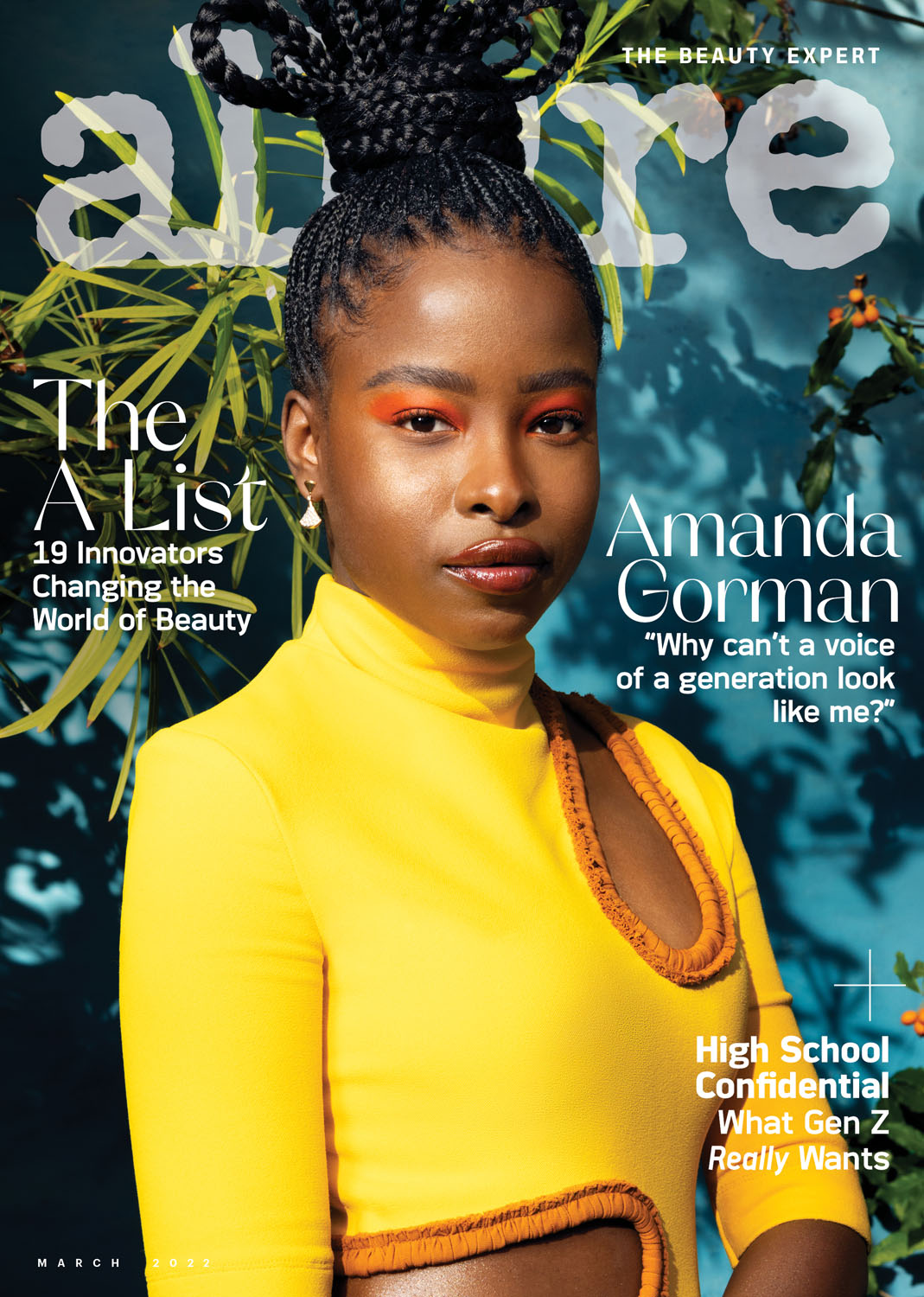 Amanda Gorman Wears Her Power Color - Allure AmandaGorman Cover March 2022 1644538021 