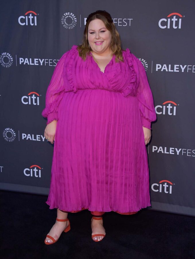chrissy metz purple dress Chrissy Metz Details Weight-Based Abuse By Her Stepfather