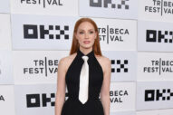 Jessica Chastain Ties One On at the Tribeca Film Festival