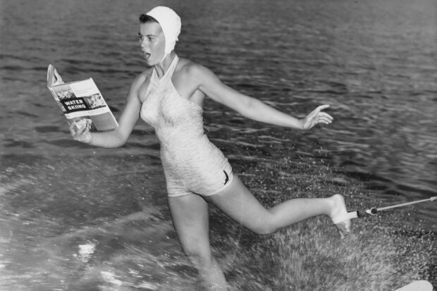 Waterskiing And Reading. 1960