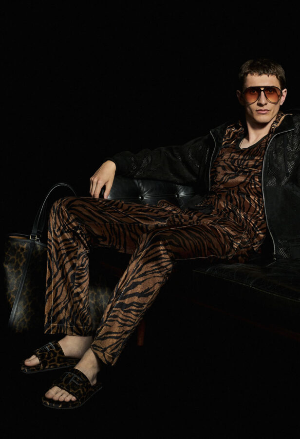【23AW NEW】TOM FORD_man/ レオパード シルク シャツ / Brown Tom Ford Menswear S/S 2023 - Tom Ford Po - 42