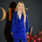 Gigi Hadid Wears a Large Blue Velvet Suit