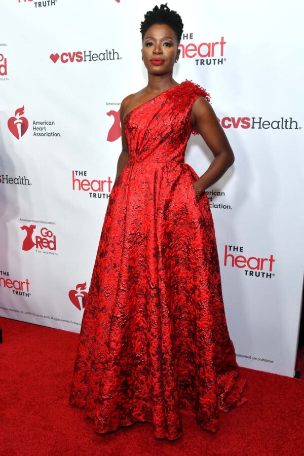 maitreyi ramakrishnan red dress Maitreyi Ramakrishnan, Phoebe Robinson, Kyle Richards & More at the 2023 Red Dress Fashion Show
