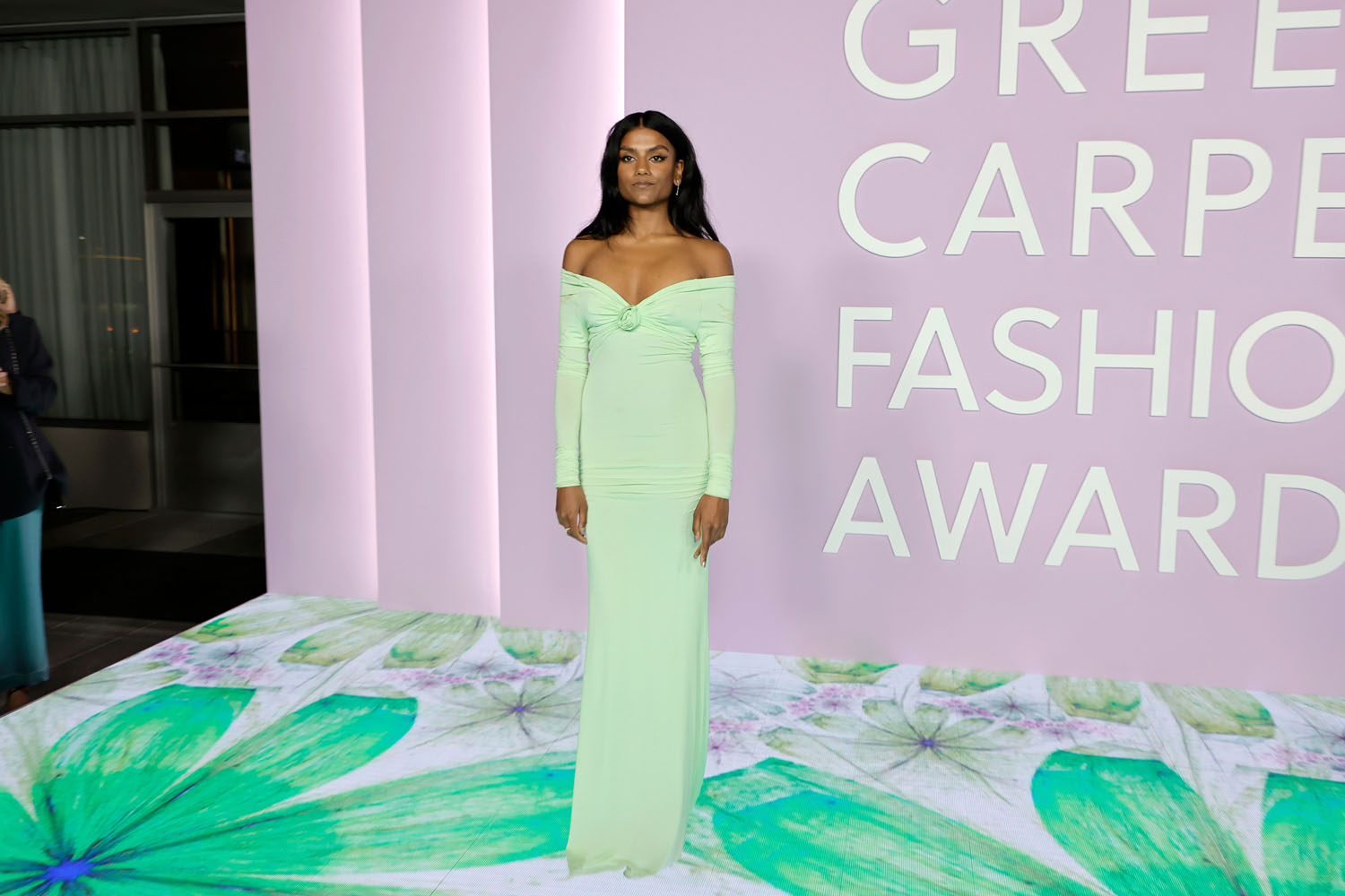 karrueche green dress Steal: Karrueche Tran's Christina Milian Birthday Party Green Faux Leather Utility Style Halter Dress